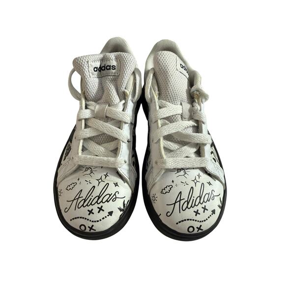 ADIDAS GRAND COURT 2.0 KIDS TENNIS SHOES WITH DRAWINGS IG4853 Size 11 - Picture 6 of 9
